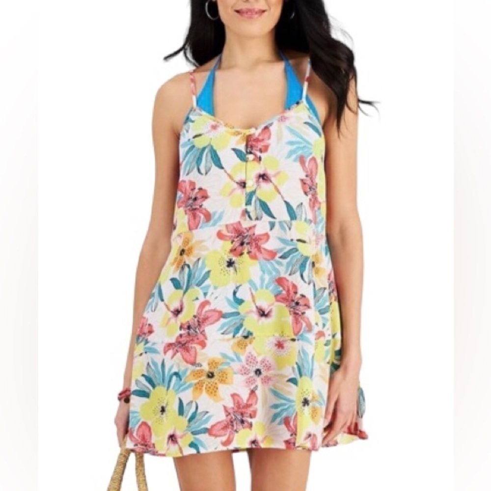 Miken NWT Junior Summer Dress Swim Cover Floral Design Small